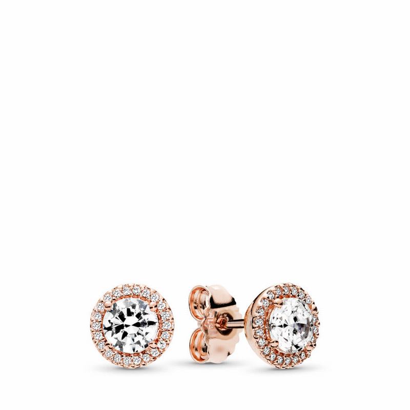 Pandora Rose™ Classic Elegance Stud Earrings Ireland - Pandora Rose/Cubic Zirconia - 310978WZG